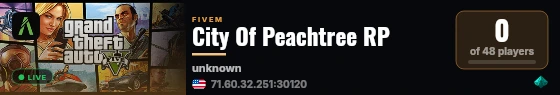 City Of Peachtree RP live status badge