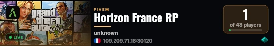 Horizon France RP live status badge