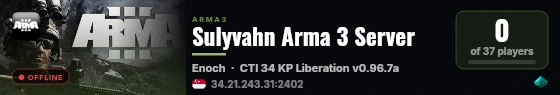 Sulyvahn Arma 3 Server live status badge