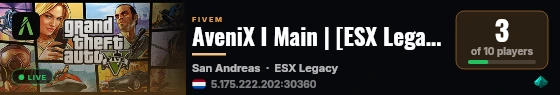 AveniX I Main | [ESX Legacy] live status badge