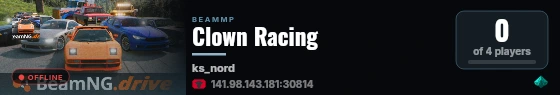 Clown Racing live status badge
