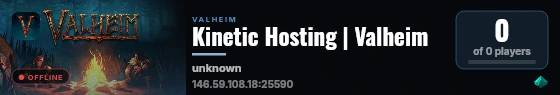 Kinetic Hosting | Valheim live status badge