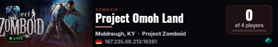 Project Omoh Land live status badge