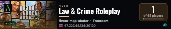 Law & Crime Roleplay live status badge