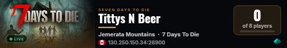 Tittys N Beer live status badge