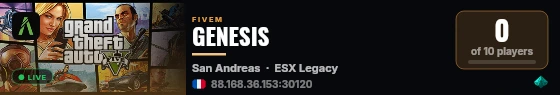GENESIS live status badge