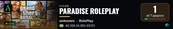 PARADISE ROLEPLAY live status badge