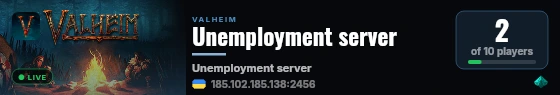 Unemployment server live status badge