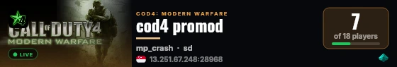 cod4 promod live status badge