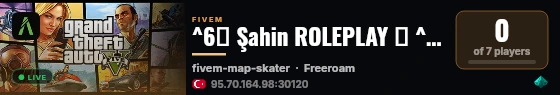 ^6⚜️ Şahin ROLEPLAY ⚜️ ^7| ^3TR TEMA ^7| ^2BETA live status badge