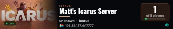 Matt's Icarus Server live status badge
