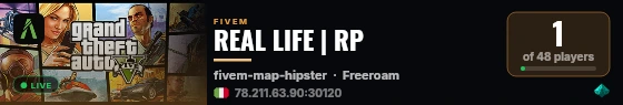 REAL LIFE | RP live status badge