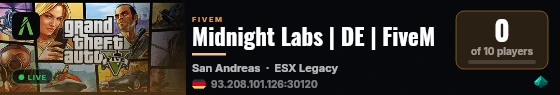 Midnight Labs | DE | FiveM live status badge