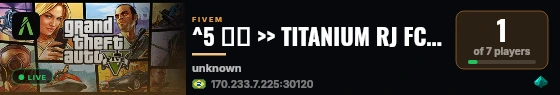 ^5 🤴🏽 >> TITANIUM RJ FC ARMAS MUNI LIVRE << 🤴🏽 ^5  live status badge