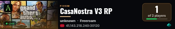 CasaNostra V3 RP live status badge