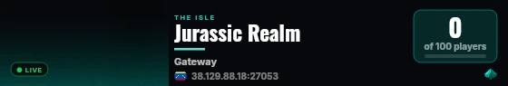 Jurassic Realm live status badge