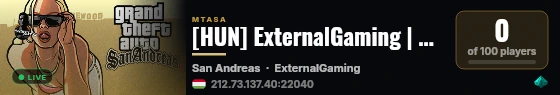 [HUN] ExternalGaming | Újranyitás | GazdagRP | Csatlakozz még ma! live status badge
