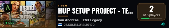 HUP SETUP PROJECT - TEST SERVER live status badge