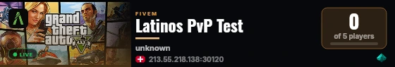Latinos PvP Test live status badge