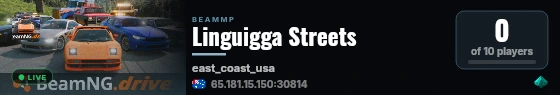 Linguigga Streets live status badge