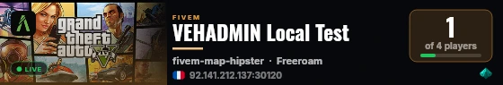 VEHADMIN Local Test live status badge