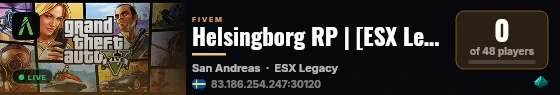 Helsingborg RP | [ESX Legacy] live status badge