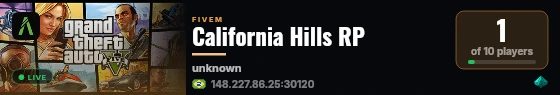 California Hills RP live status badge