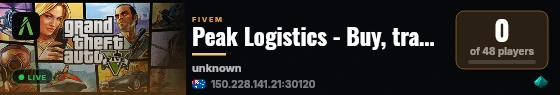 Peak Logistics - Buy, transport, sell live status badge