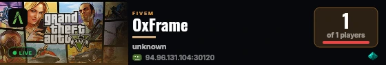 OxFrame live status badge