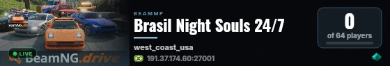 Brasil Night Souls 24/7 live status badge