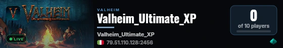 Valheim_Ultimate_XP live status badge