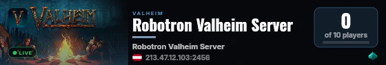 Robotron Valheim Server live status badge