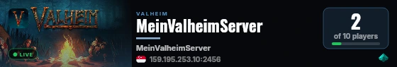 MeinValheimServer live status badge