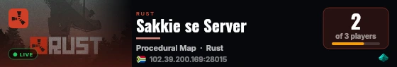 Sakkie se Server live status badge