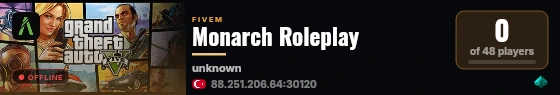 Monarch Roleplay live status badge