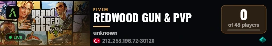REDWOOD GUN & PVP live status badge