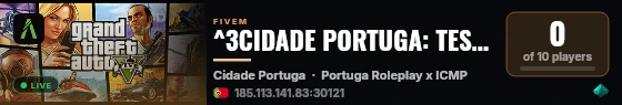 ^3CIDADE PORTUGA: TESTES live status badge