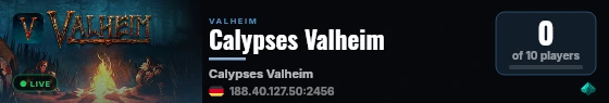 Calypses Valheim live status badge