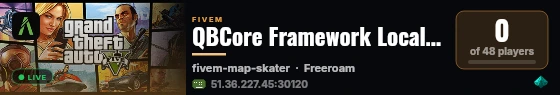 QBCore Framework Local Server live status badge