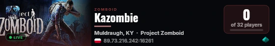 Kazombie live status badge