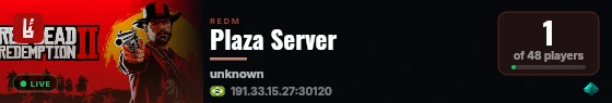 Plaza Server live status badge