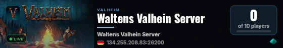 Waltens Valhein Server live status badge