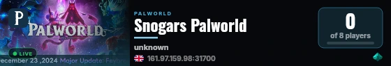 Snogars Palworld live status badge