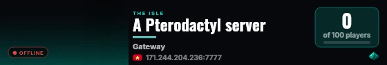 A Pterodactyl server live status badge