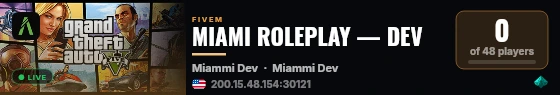 MIAMI ROLEPLAY — DEV live status badge