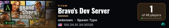 Bravo's Dev Server live status badge