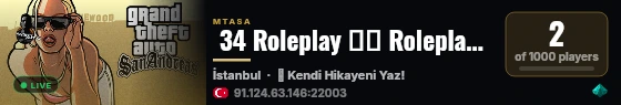  34 Roleplay ❰❰ Roleplay Keyfi ❱❱ (Turk/Türk) live status badge