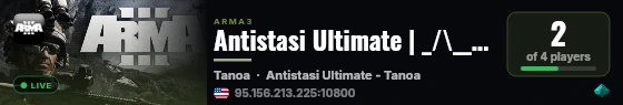 Antistasi Ultimate | _/\__/\__0> live status badge