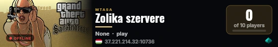 Zolika szervere live status badge