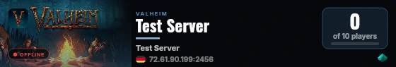 Test Server live status badge